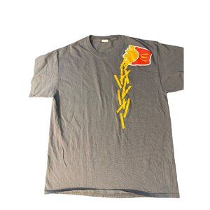 McDonalds French Fry Graphic Dark Gray T Shirt By Port Co Falling Fries Cotton